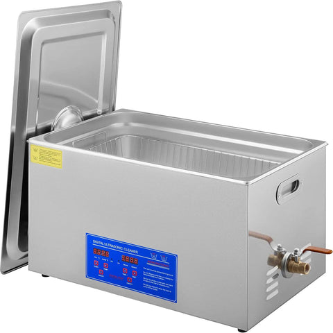 22L Ultrasonic Industrial Cleaner with Digital Timer and Heater, 40kHz Professional Machine for Wrench Tools, Open Lid View