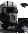Car with mounted spare tire and Spare Tire Hold-Down Bolt Kit For Cars - Universal Fit Wheel Clamp And Mounting Hardware For Secure, Quick Spare Tire Installation And Replacement On Most Vehicle Models