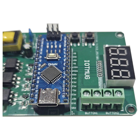 Close-up of Plug And Play Light Sequencer Controller with External Start Stop and Pause Resume Pins, 110-240VAC, LED Light Show.