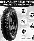 Flat Free Wheelbarrow Tire 14.5 Inch No Flat 4.80 4.00 8 Size For Gardening And Yard Work Heavy Duty Replacement Tire with graphic features