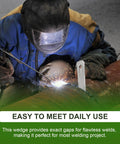 Worker using Heavy Duty Steel Welding Wedge For Pipe Fitting 5 Inch Beefy Wedge for precise leveling in welding setup.