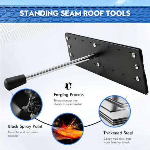 Fifteen Point Seven Inch Heavy Duty Sheet Metal Folding Hemming Tool Dual Side Bender With Sight Holes For Roofing Ductwork Metalworking