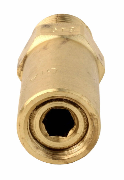 Brass pressure washer pump safety pop-off valve, 3/8 in, 5000 PSI, front view