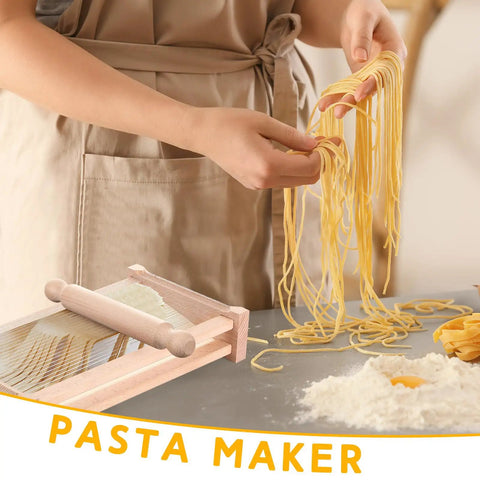 Chitarra Cutter Pasta Maker With Rolling Pin Guitar Board For Spaghetti And Lasagna Italian Style Pasta Machine