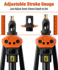 Awesome 16 Inch Rivet Nut Tool Kit With 15 Replaceable Mandrels And 287 High Grade Rivnuts For Metric And SAE Uses Plus Sturdy Storage Case, adjustable stroke gauge close-up