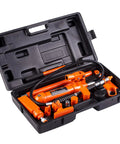 Heavy Duty 4 Ton Porta Power Kit With Portable Hydraulic Jack And 3.9 Ft Hose for auto body repair in storage case.