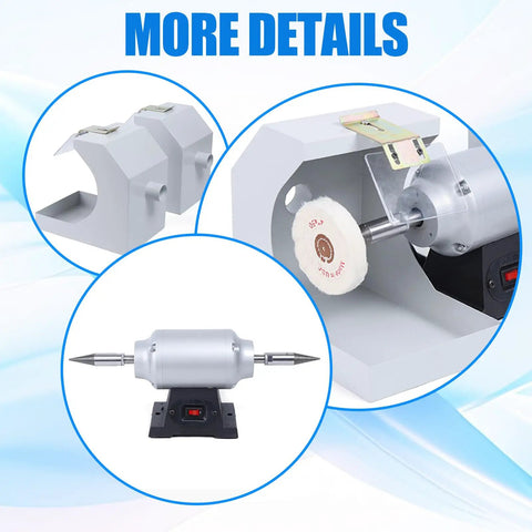Hella Smooth Top Tier Bench Buffer Polisher Featuring 550 Watt Motor And 3000 Rpm Speed for detailed polishing in dental and jewelry work.