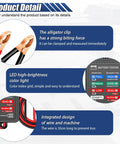 12V Car Battery Tester and Alternator Charging System Analyzer With Real Time Voltage Battery Health Check And DIY Friendly Electrical Diagnostic Tool For Quick Easy Vehicle Power Troubleshooting, LED display and alligator clips