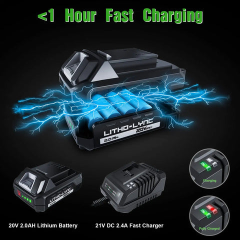 20V Cordless Drill Set With Hammer Drill Function And 3 In 1 Power Drill Kit, fast charging lithium battery and charger