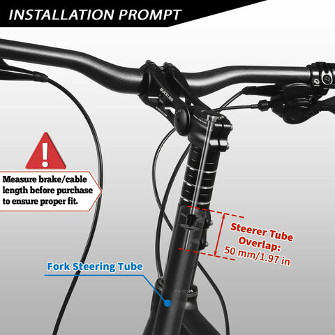 Bike handlebar with Beefy 100mm Bike Stem Riser Extender For 1 1/8 Inch Forks 28.6mm Aluminum Handlebar Adapter shown in use
