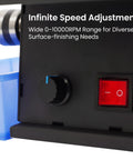 Close-up of Jade Carving Machine 1850W Table Saw Polisher controls for speed adjustment from 0 to 10000RPM.