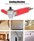 4 Inch Pneumatic Wet Stone Polisher Sander With Water Nozzle And 4300 RPM, 3 Speed Wet Grinding Tool displayed above polished surfaces