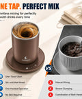Kick The Spoon Habit With This Slick Set Of Two 10oz Self Heating Coffee Mugs Featuring Magnetized Vortex Stirring And Smart Temperature Control.