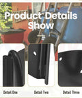 Heavy Duty Wheelbarrow Storage Hook With Silicone Pads, 90 Lb Capacity in use holding wheelbarrow, detail of silicone pads