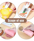 Slick Handheld Mini Bag Sealer And Quick Cutter Portable Heat Resealer Machine For Food Storage And Snack Packing in use.