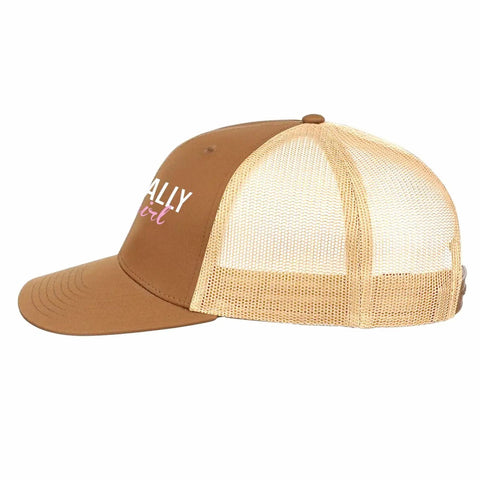 Brown Trucker Hat With Ventilated Top Holes, Breathable All Season Cap For Running, Hiking, Cycling And Daily Wear, side view