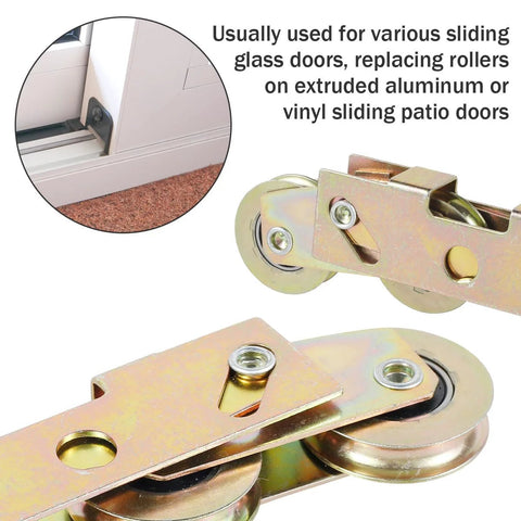 Two Pack Sliding Door Rollers Replacement Kit With One And One Quarter Inch Tandem Roller Assembly for Sliding Glass Doors detail