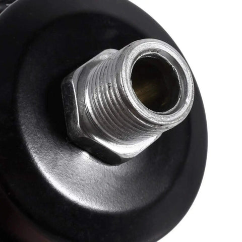 Threaded metal connection on Two Pack 3/4 Inch Metal Air Compressor Muffler And Intake Filter Silencer for oil-free compressors.