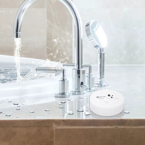 Six Pack Water Leak Detectors With 100dB Alarm Battery Operated Water Sensor Alarms near faucet with water spills
