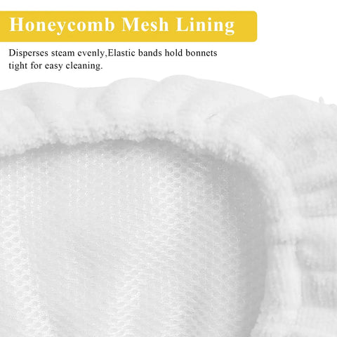Close-up of honeycomb mesh lining on reusable mop pads replacement for Oreck steamer mop washable mop head 6 pack.