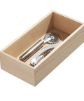Paulownia Wood Drawer Organizer Bin For Kitchen And Pantry Renewable Material 5 By 10 By 2.5 Inches Natural Finish Utensil Spatula Gadget Divider