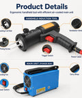 Handheld tool with ergonomic design features trigger switch and coil fixing screw, part of Pro Grade Top Shelf Heavy Duty Electric Magnetic Induction Heater 1500 Watt No Sweat Quick Fix Kit For Stubborn Bolts And Seized Bearings With Custom Interchangeable Coils.