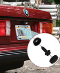 24 Piece Rustproof License Plate Screws With Caps Black Stainless Steel Universal Fit Fasteners Kit installed on car