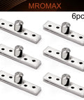 Six-pack Hidden Door Pivot Hinge 75mm Stainless Steel 360 Degree Rotation for Cabinets and Cupboards Brushed Finish Heavy Duty