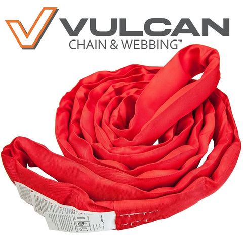 Heavy Duty 10 Foot Red Round Sling For Lifting, Towing And Recovery, Vertical 13,200 Lb SWL, Choker 10,600 Lb, Basket 26,400 Lb