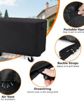 Waterproof Rolling Tool Cart Cover 36x18x33 Inch For 32x18 Mobile Utility Carts, Heavy Duty All Weather Protection features visible handle and straps.