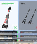 Image comparing Solar Y Connector 4 To 2 Parallel Adapter For Solar Panels IP68 Waterproof Panel Splitter with other connectors.