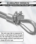 Stainless Steel Wire Rope Kit Pro Grade With M6 Cable Clamps Silver Thimbles And Aluminum Crimping Loops For One Quarter Inch Wire