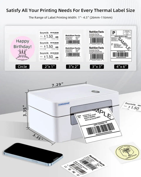 Bluetooth 4x6 Thermal Shipping Label Printer Workhorse for Small Business, Wireless Label Printer for Amazon Shipments