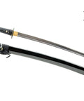 Unsharpened Stainless Steel Wakizashi Iaito For Iaido Training 21 Inch Practice Sword With Fuller Groove and black scabbard