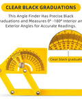 Adjustable Protractor Angle Finder Two Pack measures 0 to 180 degrees, featuring clear black graduations for precise readings.