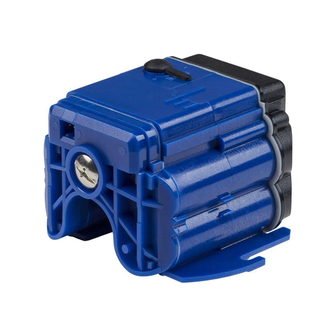 Close-up of blue Urinal Electronic Control Module EBV-129-A-U Replacement For 0.5 GPF And 1.0 GPF Flushometers
