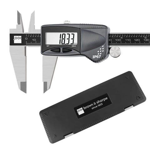 8 Inch Digital Caliper With IP67 Stainless Steel Build, 0-8 Inch / 0-200 mm Range, Easy Zero Reset Button with case