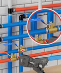 Pack Of 10 Half Inch Pex Brass Full Port Shut Off Ball Valve For Hot And Cold Water With Red And Blue Handles UPC Certified ASTM