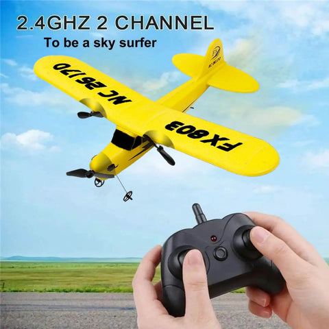 2.4GHz 2CH RC Airplane Glider With 340mm Wingspan Ready To Fly Electric RC Plane in flight with remote control
