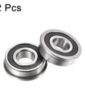 2 Pcs Flanged Ball Bearing F6202 2RS 15x35x11mm Double Sealed Chrome Steel Bearings Pack Of 2, ABEC1