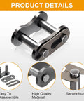 Close-up of 5 Pack 60 Roller Chain Connecting Links Beefy Master Connector Link for ANSI 60 Chains with carbon steel details