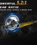 Stainless steel spindle and brass gear of saltwater spinning reel for serious anglers with ultra smooth 13 plus 1 bearings