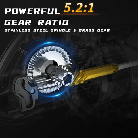 Stainless steel spindle and brass gear of saltwater spinning reel for serious anglers with ultra smooth 13 plus 1 bearings