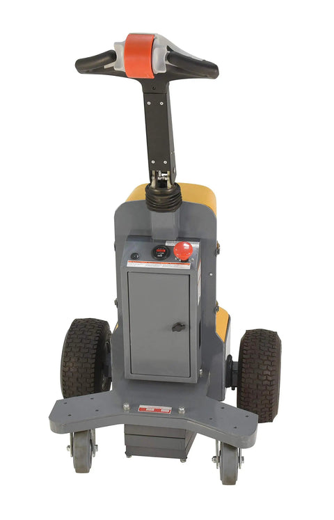 Heavy Duty Electric Powered Tugger With 3000 Lb Pull Capacity featuring ergonomic handle and control panel, ideal for industrial use.