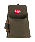 Fastener Tool Pouch With FlapFit Series 2 Exterior Long Handled Tool Loop Brown Green Heavy Duty Worksite Organizer Front View