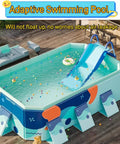 Foldable Pool Water Slide For Backyards And Indoors, Portable Summer Fun With Durable Plastic Build, Easy Setup Ladder