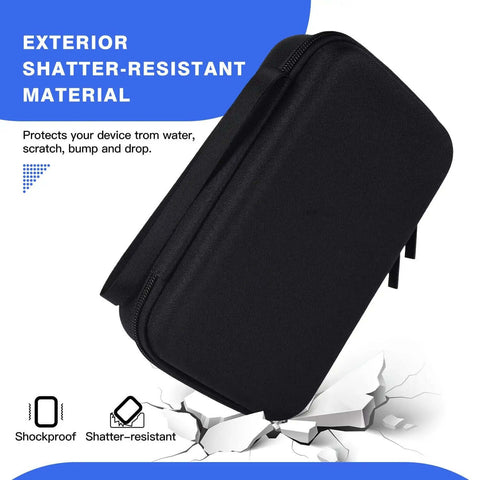 Road Ready Travel Electronic Organizer Case For Laptop Chargers Power Banks And Cables features shatter-resistant material and zip closure.