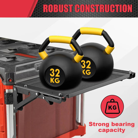 Built Tough Foldable Magnetic Side Tray For Rolling Tool Cases Zero Drill Job Site Station With Solid Grip And No Sweat Install For Grabbing Nails And Quick Fixes On The Fly