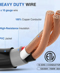 Hefty Dryer To EV Y Splitter Cord 30 Amp Male Dropping Down To Dual 30 Amp Female Nema Jacks heavy duty wire 10 AWG copper with PVC jacket