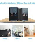Countertop Water Cooler Dispenser For Home Office Dorms Black Holds 3 Or 5 Gallon Jug Top Loading Hot And Cold Water Unit